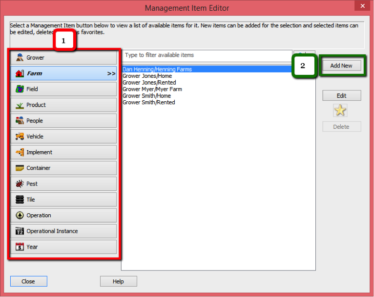 Creating Management Items