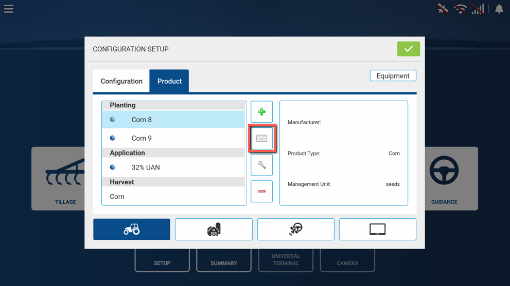 InCommand Go - Configuration Setup Menu