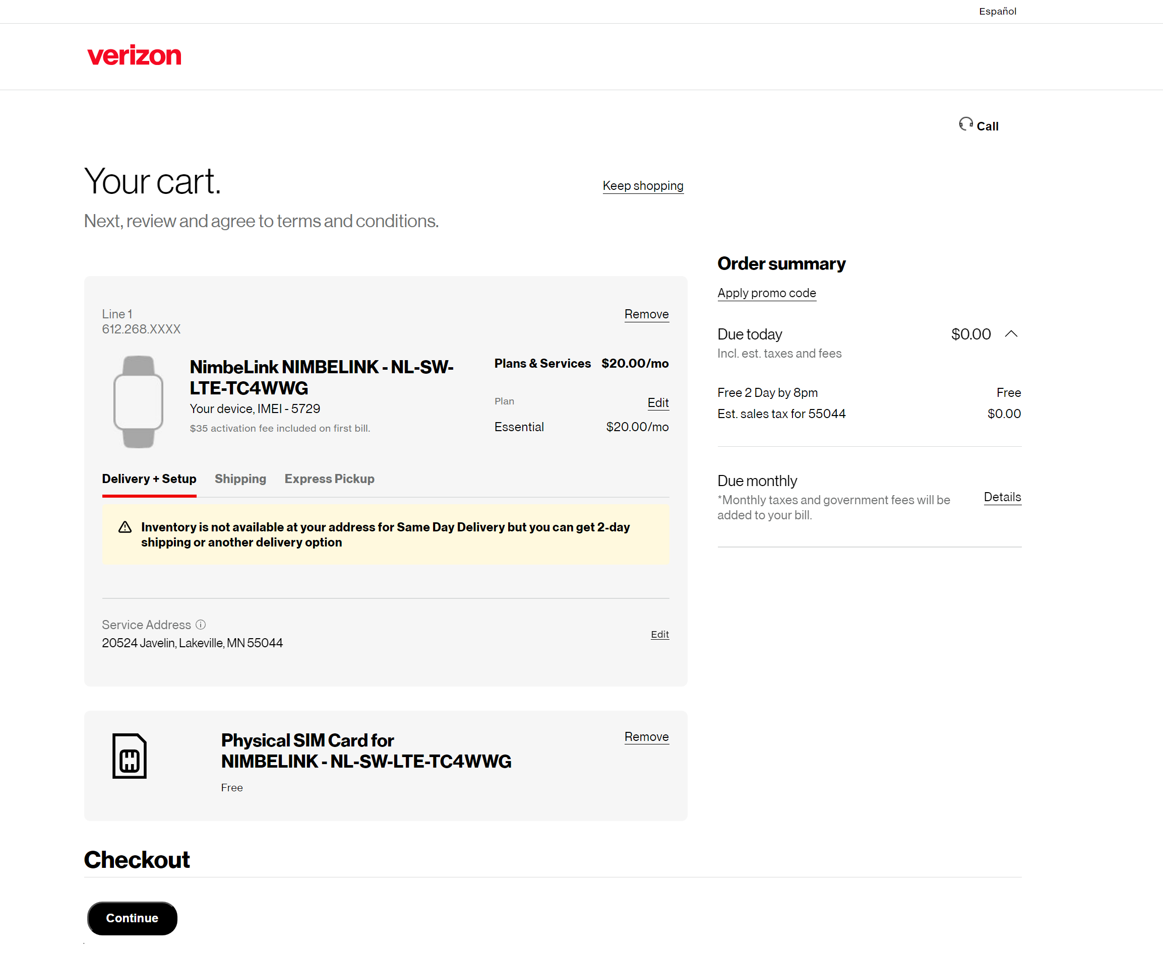 InCommand ® Go - Verizon Consumer Activation
